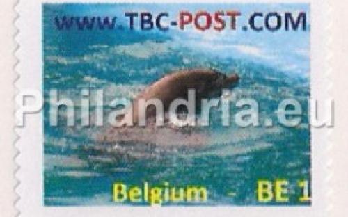 14 mei: BE-1: Dolfijn (ZONDER randpapier (uit postzegelboekje))