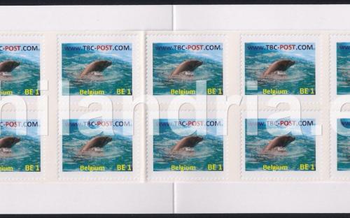 14 mei: BE-1: Dolfijn (postzegelboekje - kaft, binnenkant)