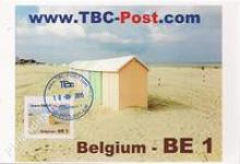 België - TBC-Post, Strandcabines & Bootje op het strand